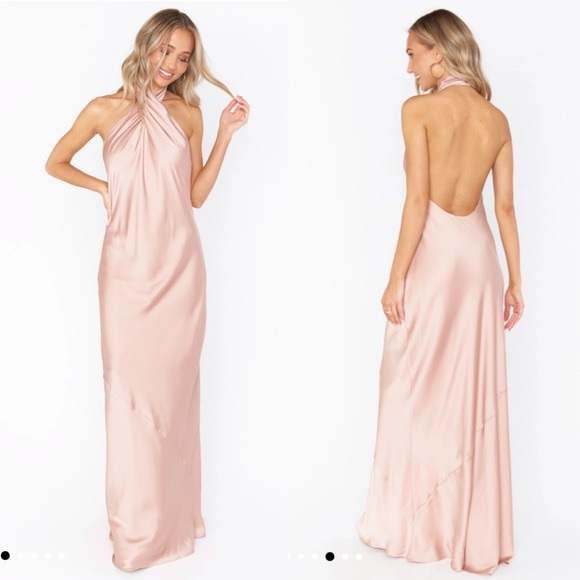 Show Me Your MuMu Dresses & Skirts - Show Me Your Mumu | NWOT! Jasmine Halter Maxi Dress In Rose Gold Size: Small